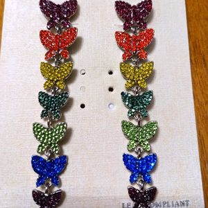 Rainbow butterfly earrings